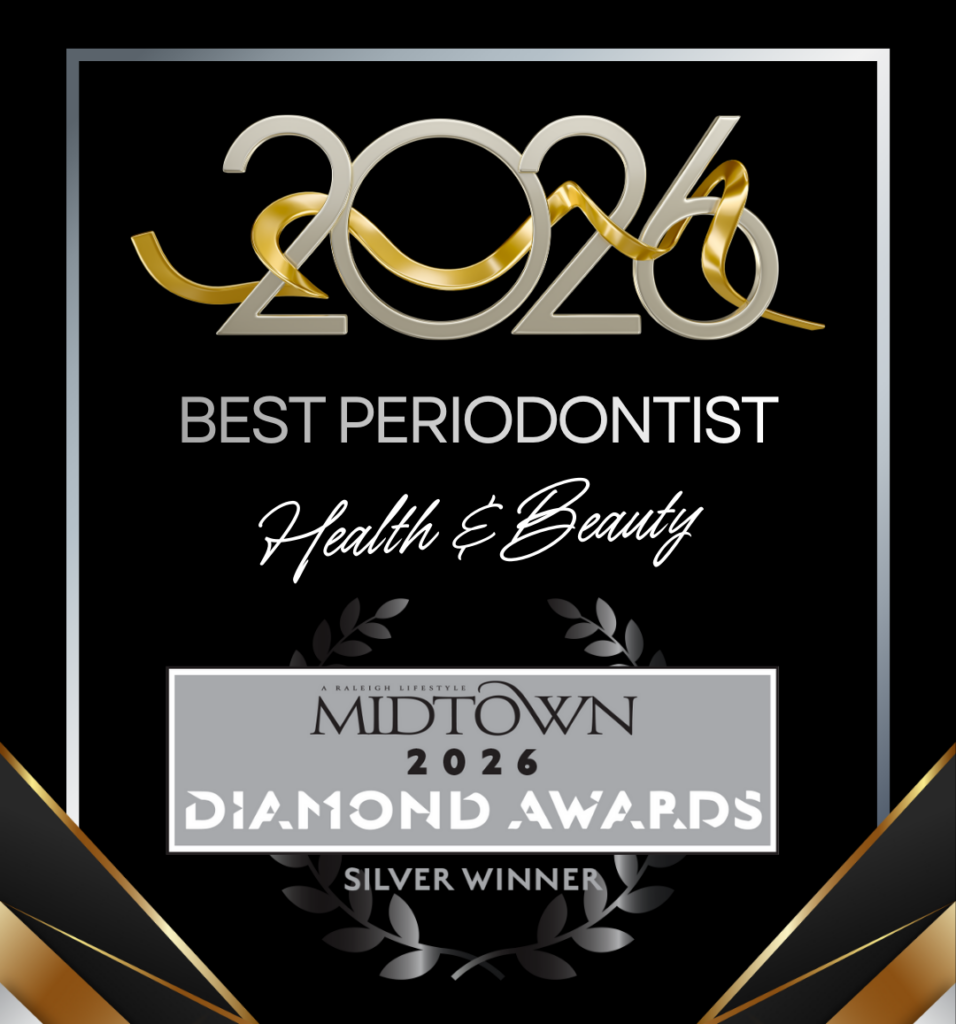 An image of the 2026 Midtown Raleigh Magazine for NC Implants and Periodontics Winning Best Periodontist